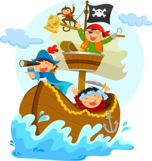 Vinilo Infantil Barco Pirata