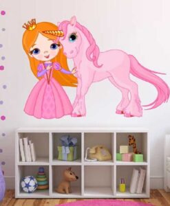 Vinilo Infantil Princesa Unicornio